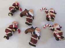 6 Piece Santa Claus Lot, Hanging, 2 1/2, Christmas