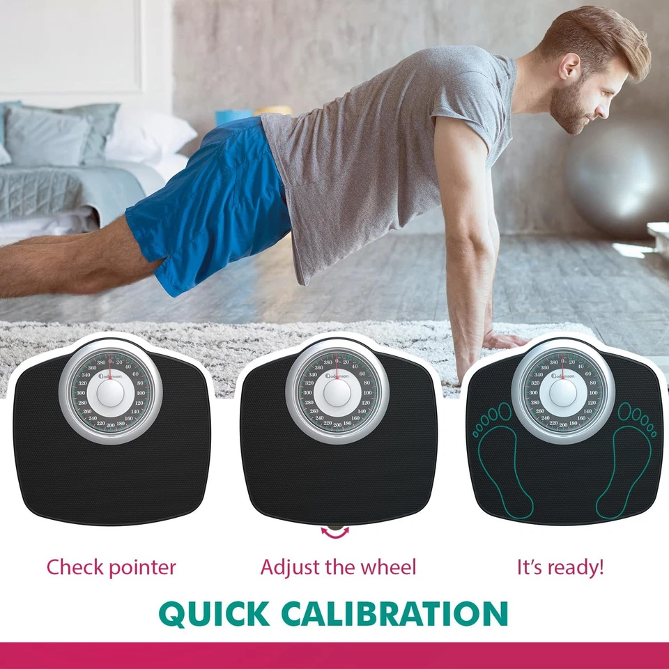 Básculas A25T para peso corporal - hasta 400 lb - esfera de 5,3" en placa de 12,4" x 10,2"... Foto 4 de 4