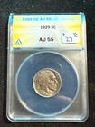 1929 BUFFALO NICKEL ANACS AU 55