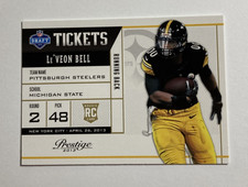 2013 Prestige Le'VEON BELL Draft Tickets Rookie RC Card #18 Steelers. rookie card picture