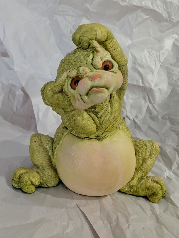 Dragon Keep Figurine Yikes #5112   1988 W/Crystal Vintage Signed By Artist 