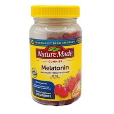 Nature Made M ximum Strength 10 mg Melatonin GUMMIES Dreamy Strawberry 120 Ct