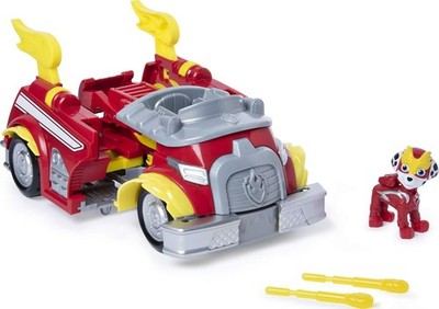 PAW Patrol Mighty Pups Marshall Powered Up Feuerwehrauto verwandelbar Figur OVP