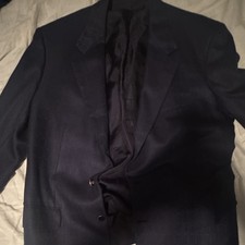 Blue Checked Brioni Sport Coat 40 Wool Silk