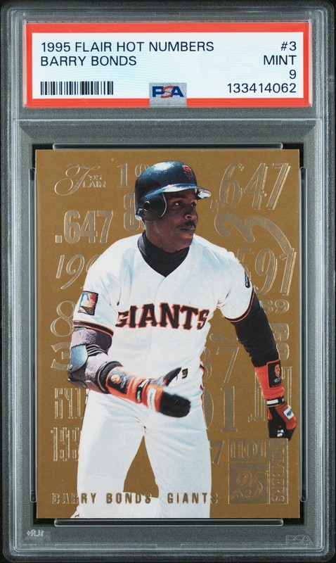 1995 FLAIR HOT NUMBERS #3 BARRY BONDS PSA 9