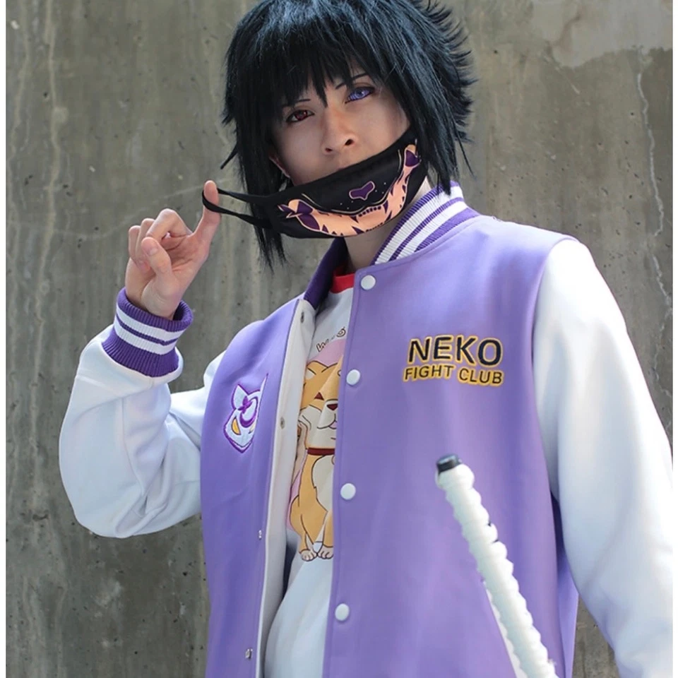 Mori Galaxy Neko Fight Club Jacket Women’s M Purple Varsity Anime Style - Image 2 of 4