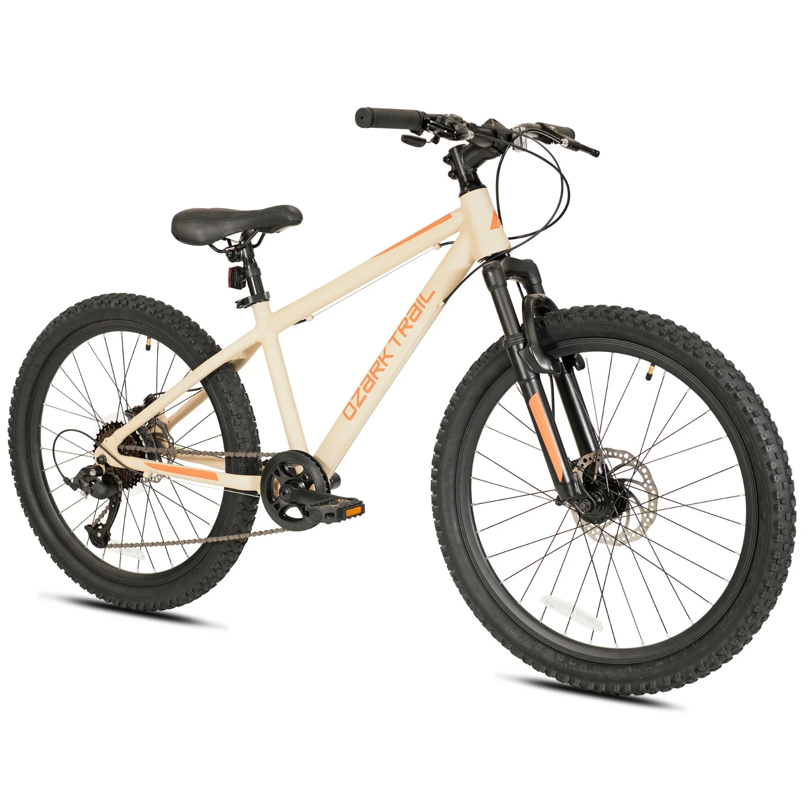 Ozark Trail 24" M.1 Vibe Mountain Bicycle, 8 Speed, Vanilla, Fits Riders 4'6" -