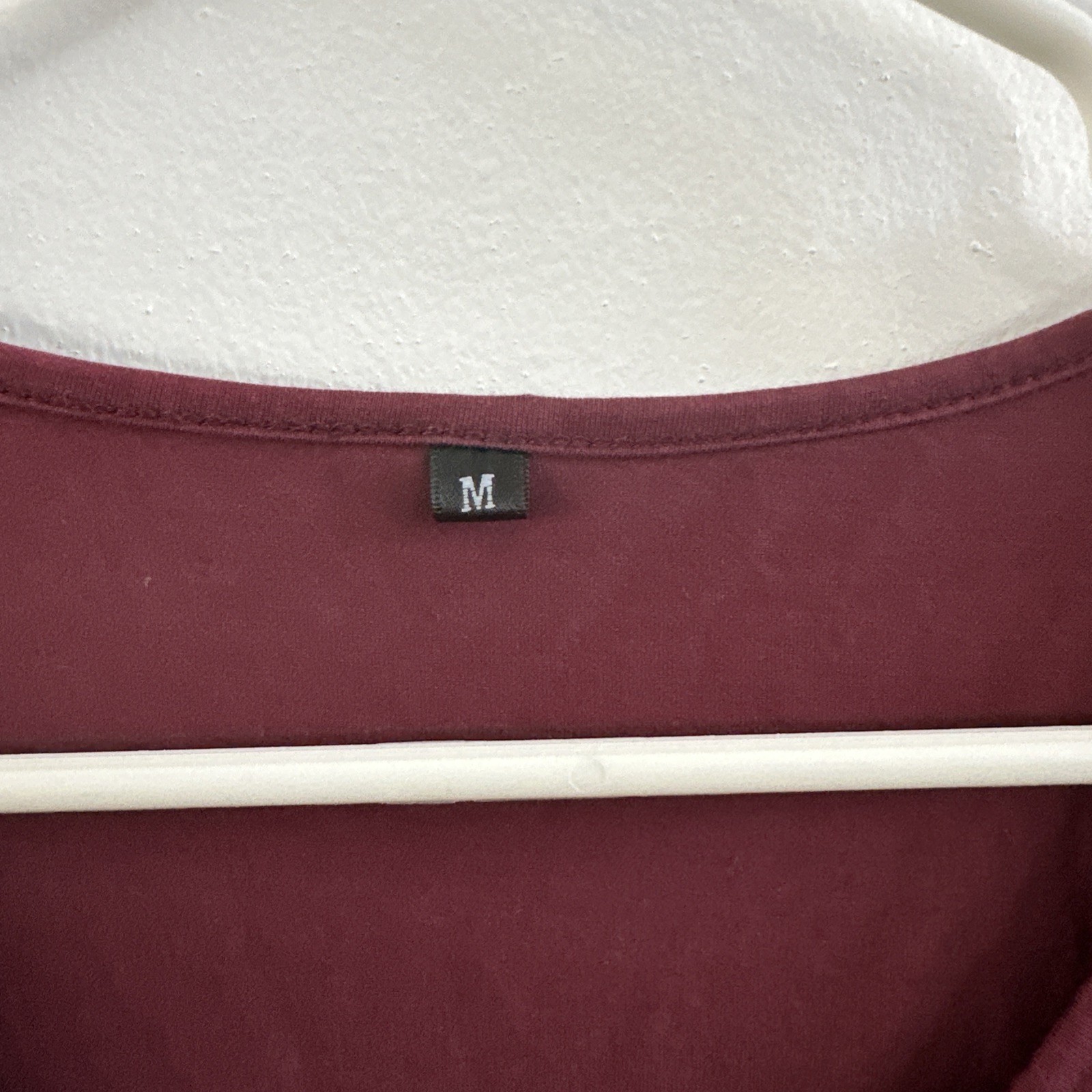 OUGES Women's Long Sleeve Burgundy V Neck Skater … - image 3