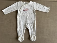 Tu Baby Sleepsuit 6–9 Months “I Love Daddy” White Hearts Cotton Babygrow