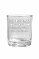 Image of Personalised In Loving Memory Etched Glass Candle Holder Tea Light Memorial