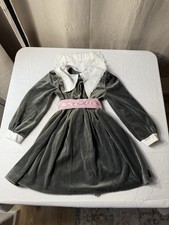 Vintage Bonnie Jean Girls Velvet Dress Size 6 Made In USA Lace Collar 80  s 90  s