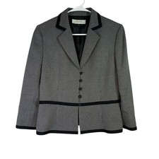 Tahari Arthur S Levine Black and White Checked Blazer Coat Size 10 X0477