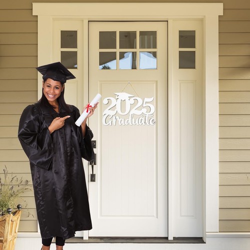 2025 Graduation Party Decorations Wooden Sign White Class of 2025 Photo Booth... - Picture 6 of 8