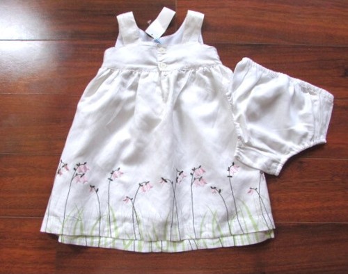 OLD NAVY by Gap ~ NWT 18-24 M ~ LINEN BOHO Embroidered VINTAGE Y2K Dress Set c23 - Picture 2 of 7