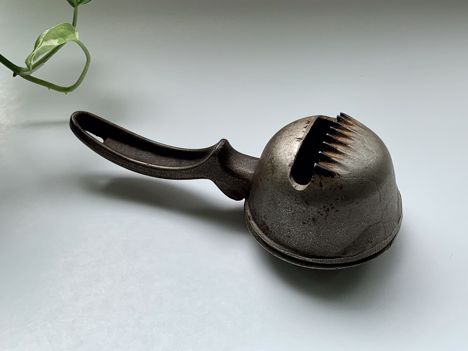 Antique Ornate Cast Iron Ice Shaver / Scraper Scoop Hinged