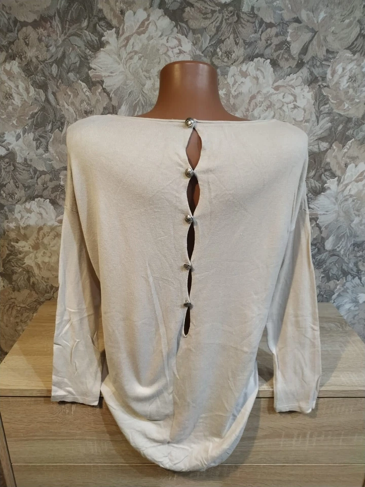 Suéter Mujer Claro Sin Marca Talla L Beige Multicolor Tigre Foto 4 de 4