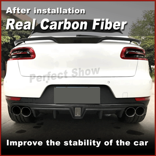 Difusor de carbono para Porsche Macan 14-20 alerón trasero difusor trasero con luz - Imagen 2 de 10