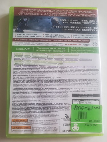 Dead Space 3 Limited Edition Microsoft Xbox 360 Videogame - Picture 2 of 7