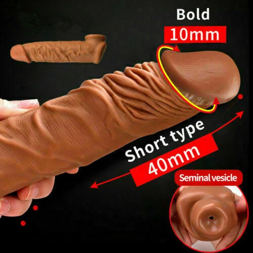Men Male Cock-Girth-Enlarger-Enhancer-Penis-Extension-Extender-Sheath Sleeve Big - Picture 4 of 14