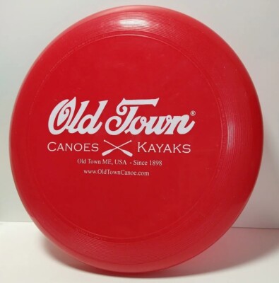 1980 Wham-O Frisbee Red Old Town Canoes Kayaks Advertising