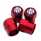 4x Hex New York Yankees Car Wheels Tire Air Valve Caps Stem Dust Cover Decor Red