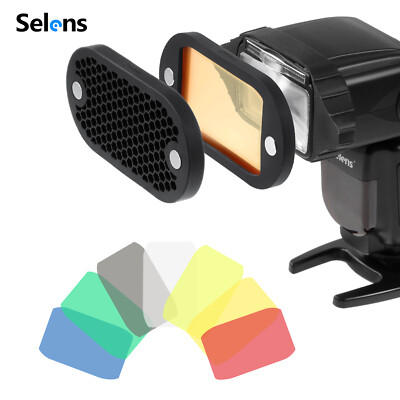 Selens Magnetic Flash Modifier Honeycomb Grid Color Grip Gels Filter Photography