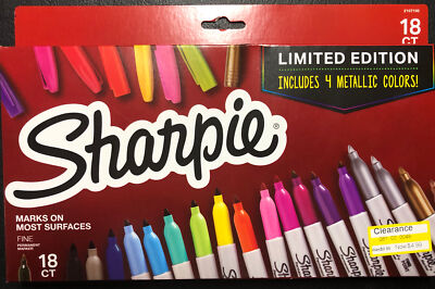 Sharpie Fine Tip Permanent Marker Assorted Colors 18 Ct School Home Office 