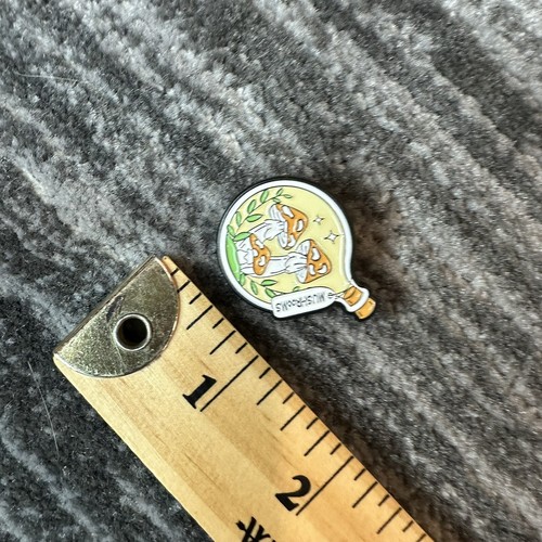 Enamel Pin Mushrooms Jar Orange Brooch Backpack Cottage Core Folklore Mush New - Picture 3 of 3