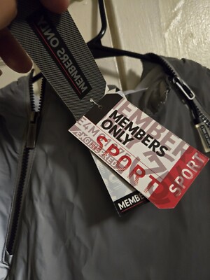 New Members Only Men's Jacket Size Large Space Suit Silver