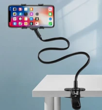 Universal Lazy Mobile Phone Gooseneck Stand Holder Flexible Bed Desk Table Clip