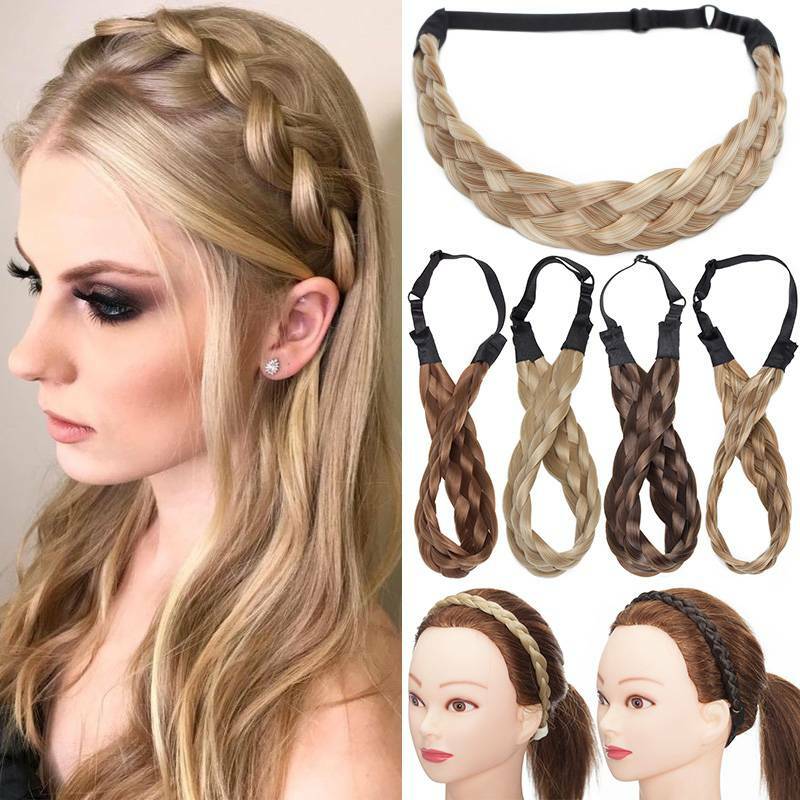 100% REAL Chunky Braided Headband Hairpiece Wrap Plaited Hairband Hair  Extension