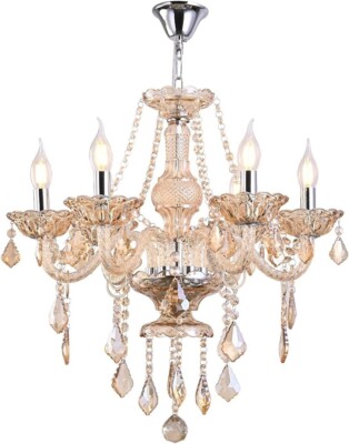 Modern K9 Crystal Chandelier Champagne Gold 6-Light Luxurious Elegant 1104