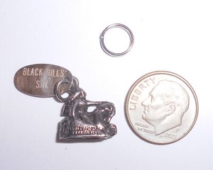 Vintage Black Hills charm Flag and extra split ring