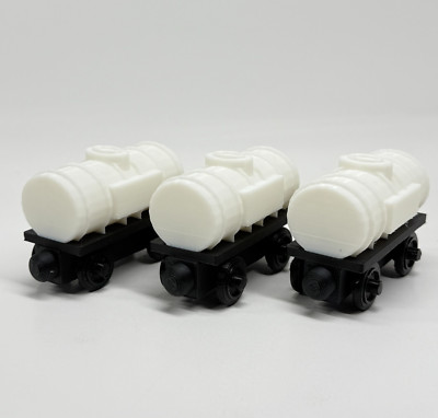 Wooden Railway 3 Toy Tanker Train Custom Made  Thomas & Friends,  Brio White
