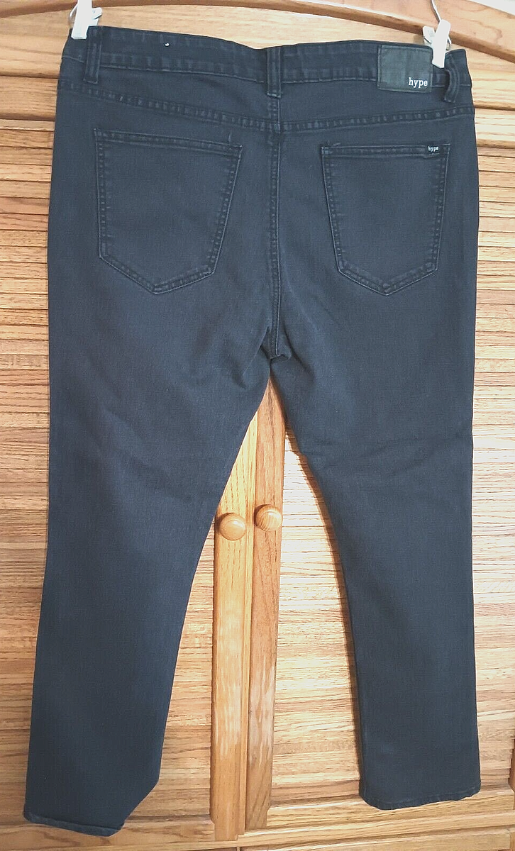 Hype Mens Jeans 38x32 Black Denim Straight Leg Pants | eBay
