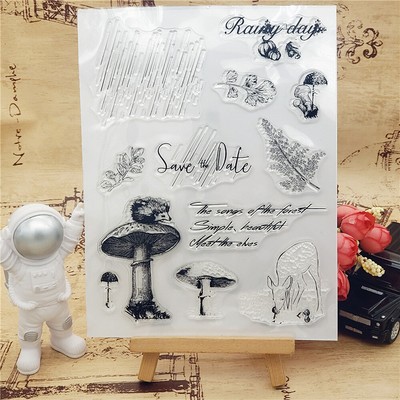 Mushroom Transparent Silicone Clear Stamps Seal for Scrapbooking Album Decor _WK Mushroom Transparent Silicone Clear Stamps Seal for Scrapbooking Album Decor _WK