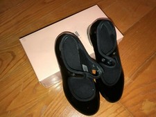 ANNIE TYETT: Girls Black Tap Shoes, Bloch Size 12.5 With Box