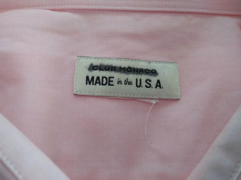 NWOT Club Monaco Pink USA Spread Collar Dress Shirt 16.5-35  Retail $139 - Image 3 of 4