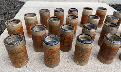 Lot 2 - Antique Vintage 25 Edison Cylinder rolls player records - Picture 3 of 24