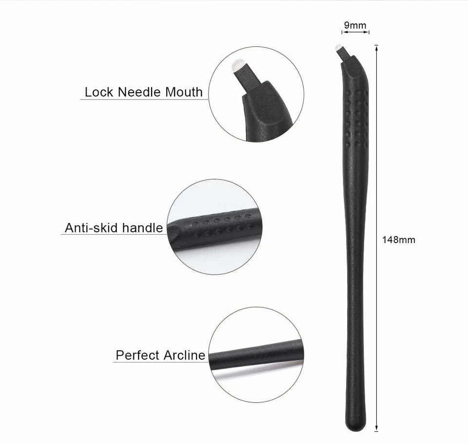 Microblading PRO Penna Monouso SPMU Strumento Trucco Permanente Manuale 12CF/18U - Immagine 3 di 4