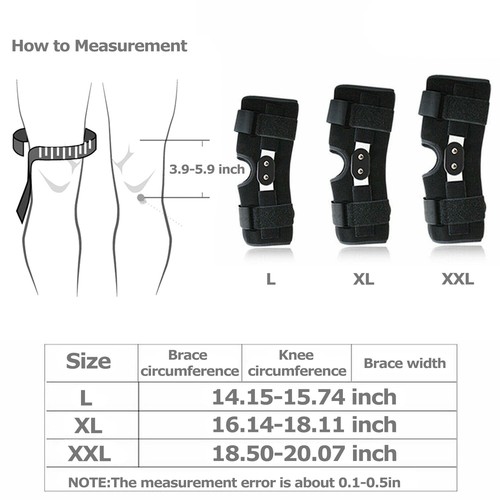 Knee Brace Hinged Compression Sleeve Joint Support Open Patella Stabilizer Wrap - Picture 9 of 13