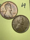 1934-P&D LINCOLN WHEAT CENT SET, ALL "AU" CONDITION, #69 very nice set