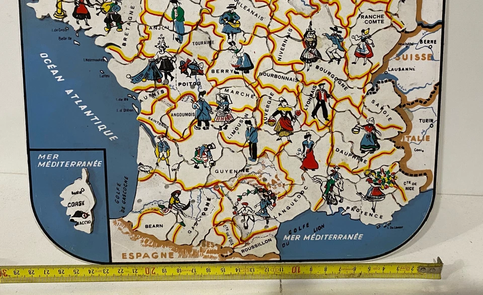Ancienne Carte de France En Puzzle plastique Création MOB - Photo 4/4