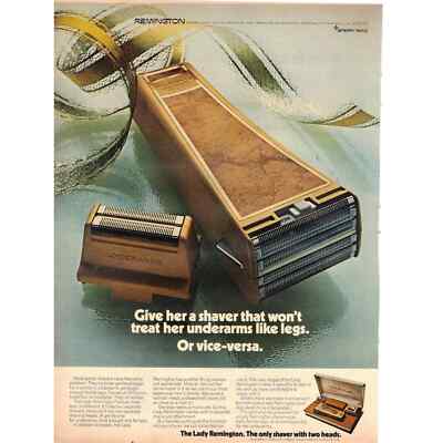 Vintage 1971 Print Ad Remington Ladies Razor & Dewar's White Label Scotch 