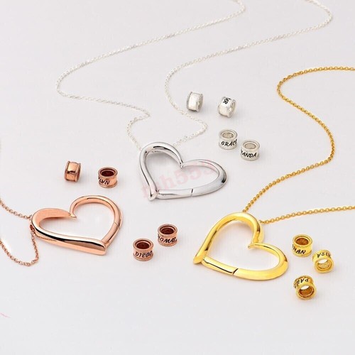 Up to 6 Beads Heart Necklace with Engraved Beads / Family Necklace NEW AU - Picture 5 of 9