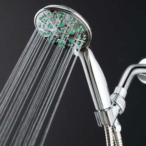 Ducha de mano de alta presión antimicrobiana verde AquaDance® Aqua con 6 ajustes - Imagen 8 de 9