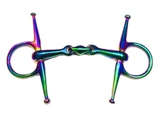 FULL CHEEK RAINBOW LOZENGE HORSE BIT S/STEEL EGGBUT SNAFFLE  4",4.5",5", 5.5"