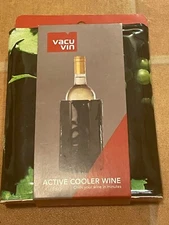 Vacu Vin Active Wine Cooler Cuff Green Grape Motif 0.75-1L Bottle Cooler Sleeve