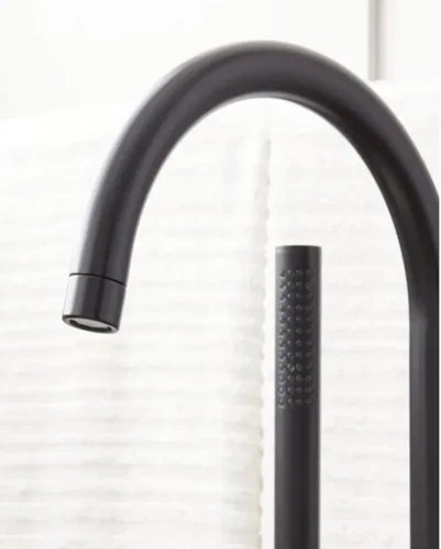 🔥NEW Signature Hardware Lentz 466433 Floor Mounted Tub Filler Faucet BlackMatte - Picture 2 of 4
