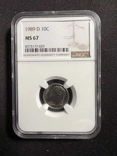 1989 D Roosevelt Dime NGC MS67